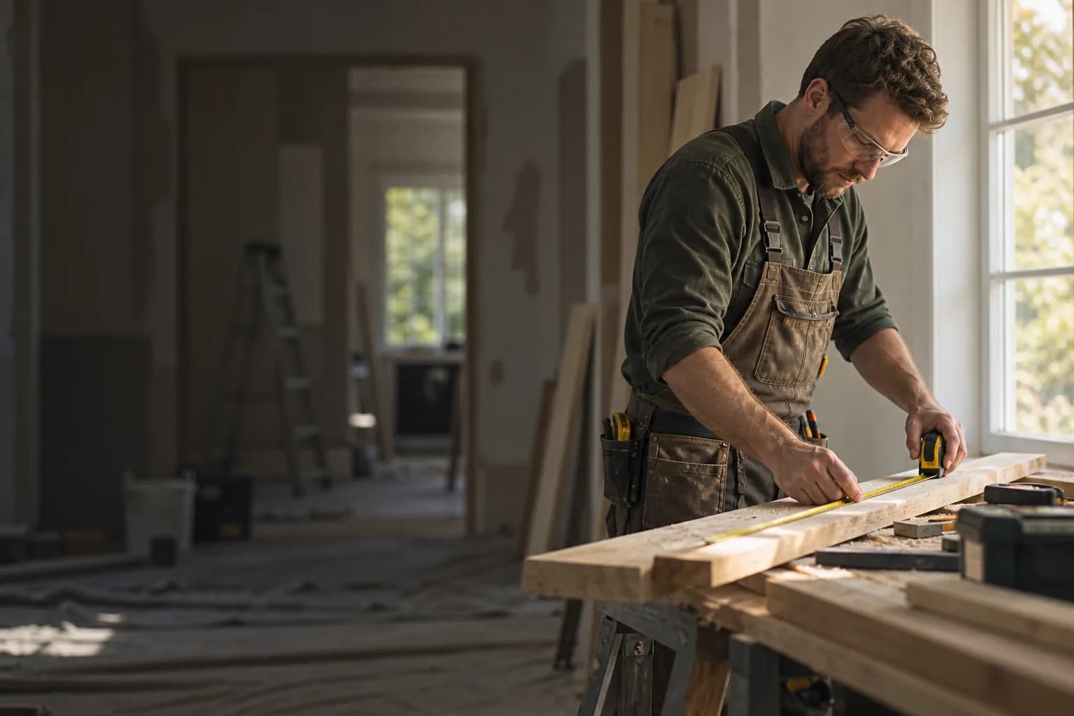 Contractor working on a residential project